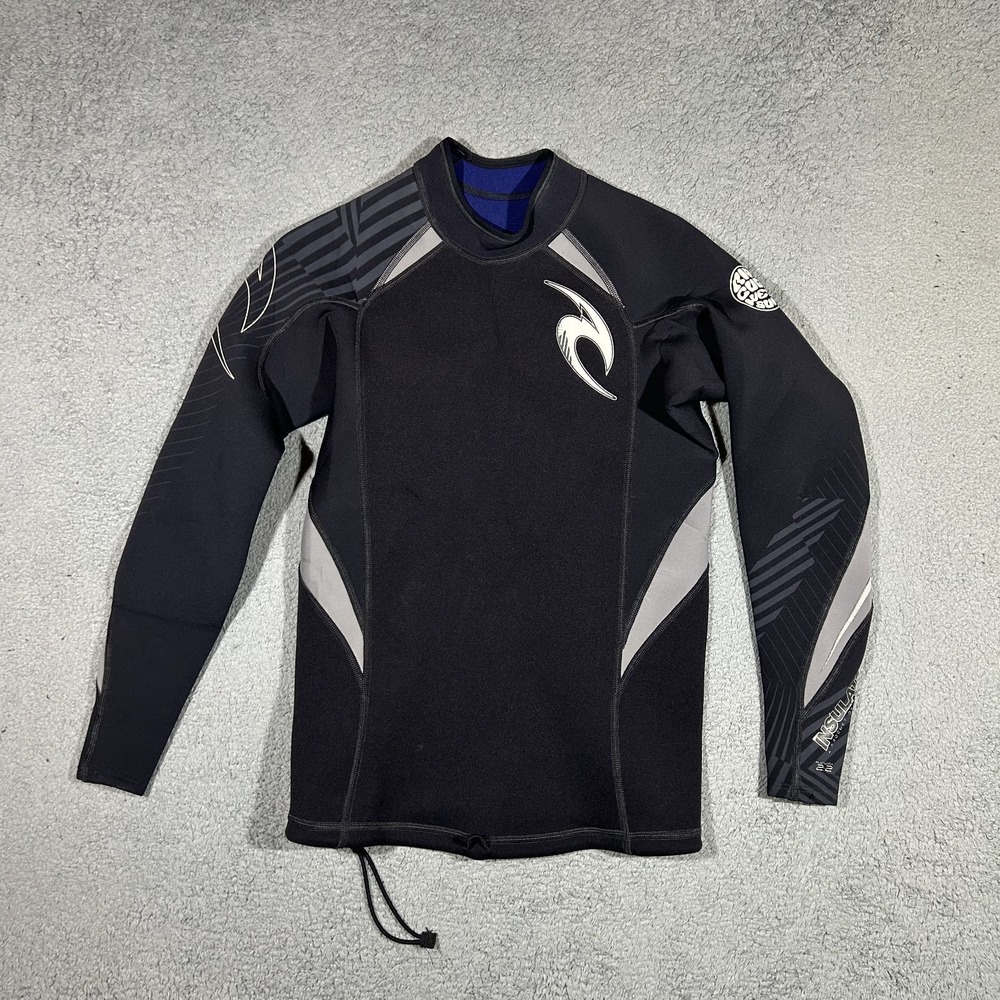 Rip Curl Long Sleeve Neoprene Wetsuit Jacket Top Black Size Large